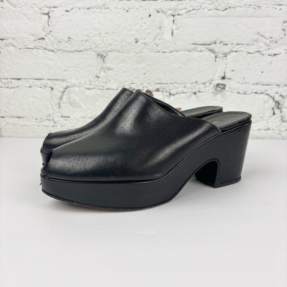 Vintage 90’s Stephane Kelian Wood Platform Peep Toe Heels